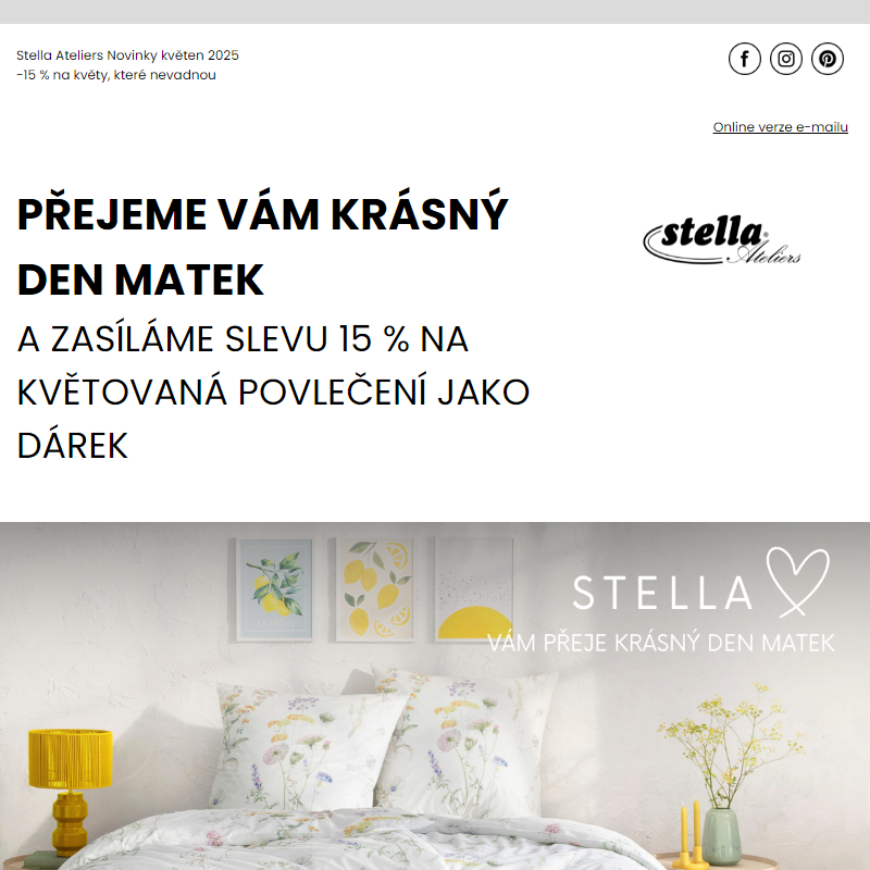 Sleva 15 % na všechny květované motivy