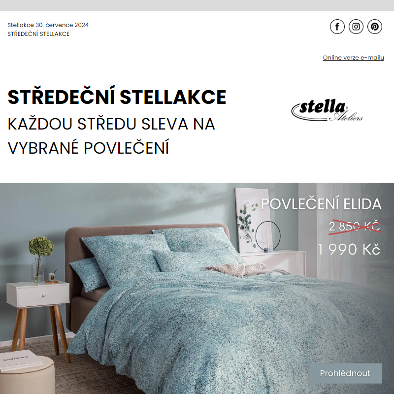 Stellakce: Jen 24 hodin Povlečení Elida za 1 990 Kč