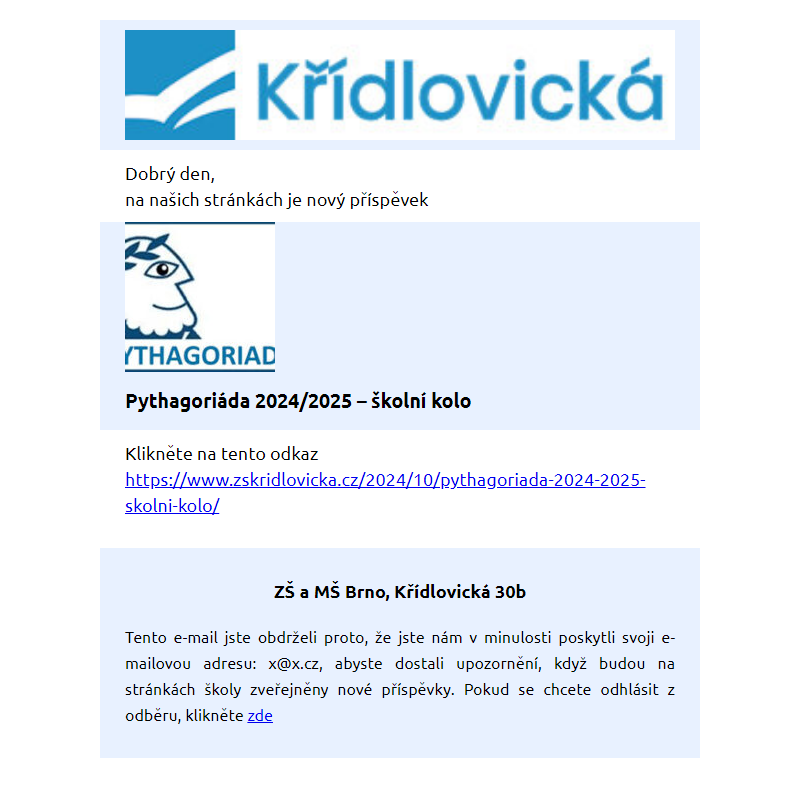 Nový příspěvek – Pythagoriáda 2024/2025 – školní kolo