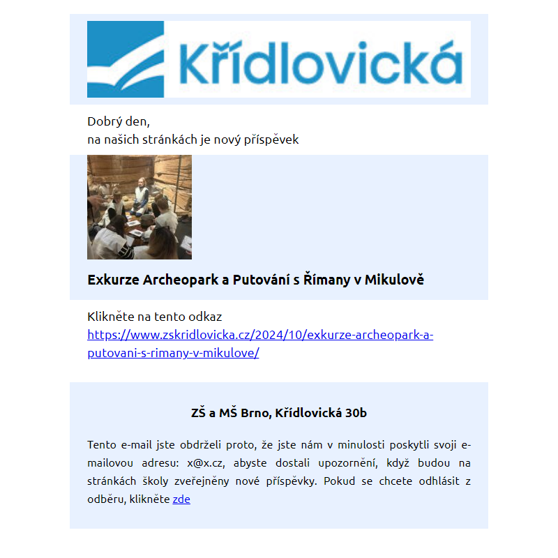 Nový příspěvek – Exkurze Archeopark a Putování s Římany v Mikulově