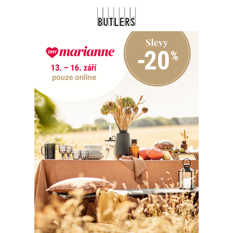 DNY MARIANNE JSOU TADY! | -20% | POUZE ONLINE