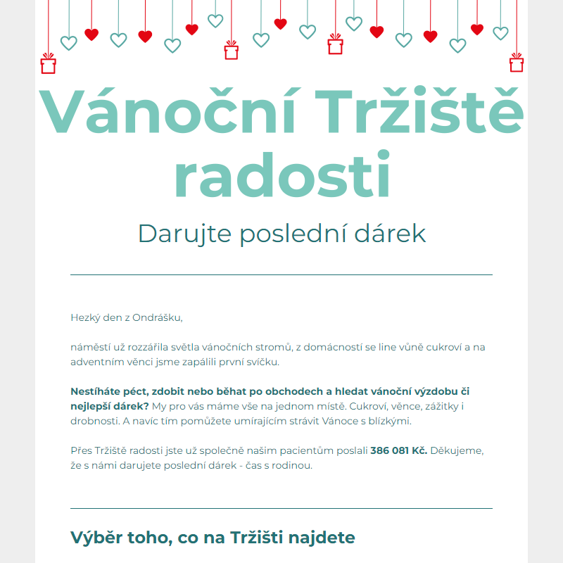 Vánoční Tržiště radosti - vše na jednom místě