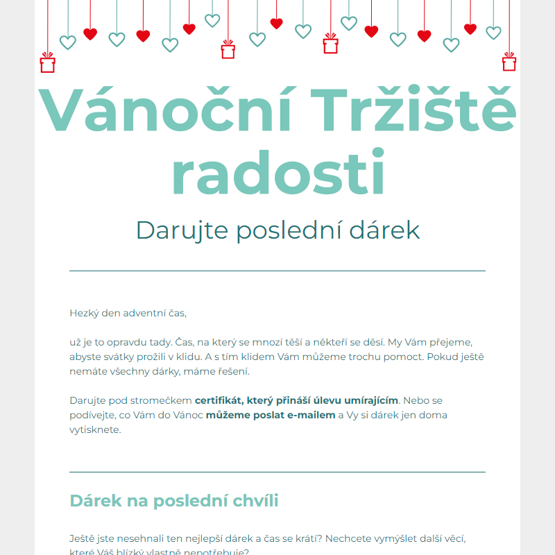 Vánoční Tržiště radosti - dárek na poslední chvíli