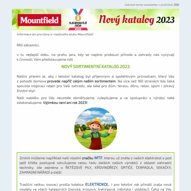 Nový katalog Mountfield 2023: Váš praktický a spolehlivý průvodce. ZDARMA!