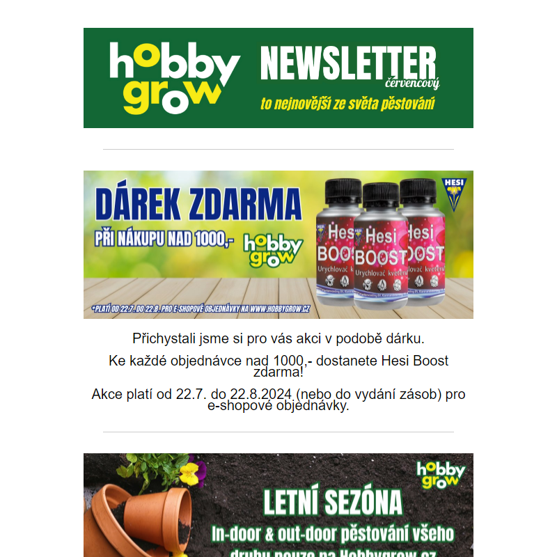 Letní sezóna na Hobbygrow.cz