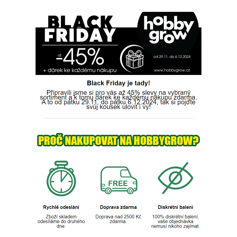 Black Friday na Hobbygrow.cz