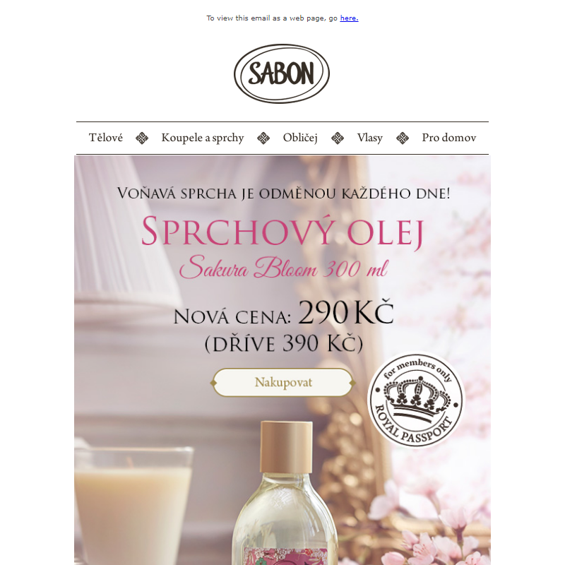 Sleva -25% na sprchový olej Sakura Bloom 300 ml! _