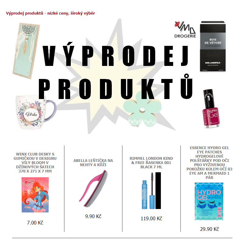 Výprodej produktů - nízké ceny, široký výběr