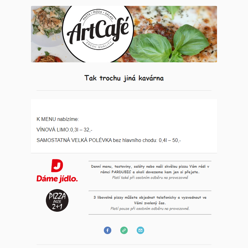 ArtCafé týdenní menu