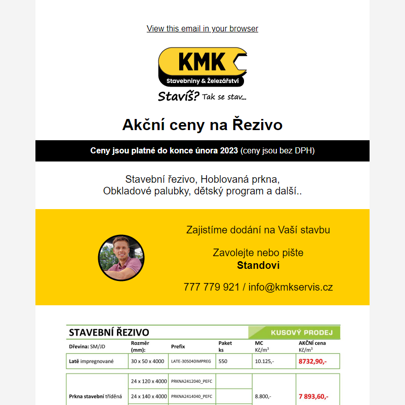Fantastické ceny na Řezivo na únor 2023 - KMKservis.cz