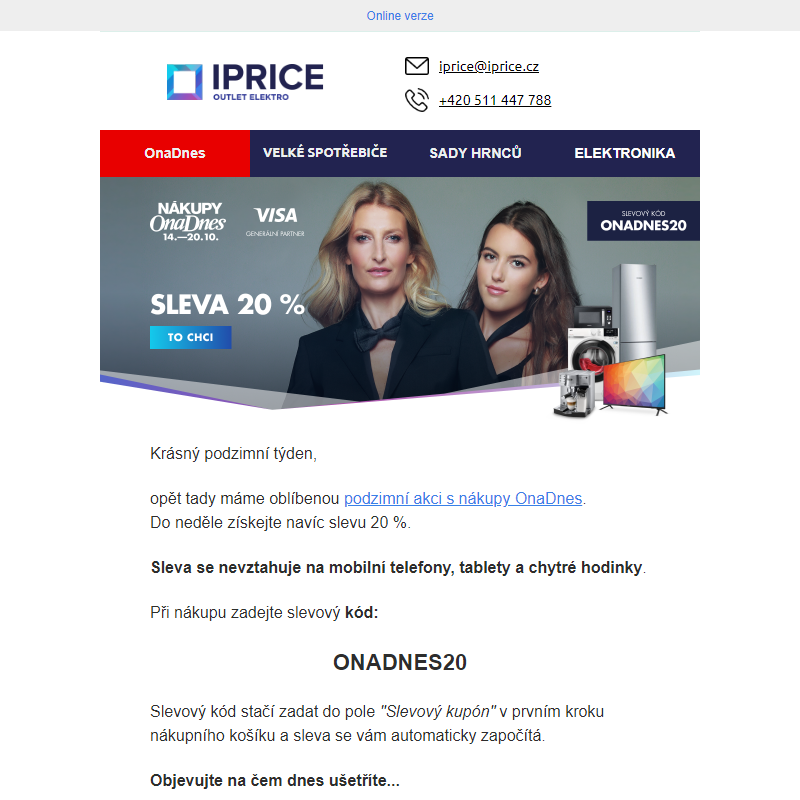 Podzimní nákupy OnaDnes a sleva 20 %