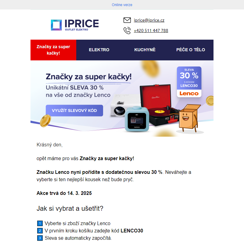 Značky za super kačky – sleva 30 % na značku Lenco