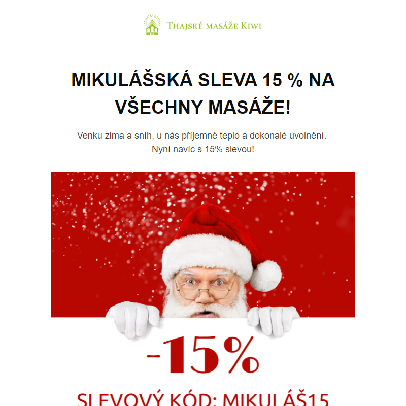 _  Mikulášská sleva 15 % jen pro vás! __