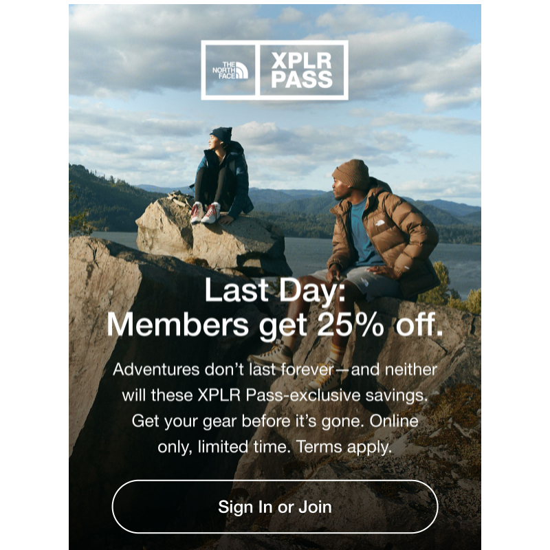 ENDS TODAY: 25% off for XPLR Pass members.