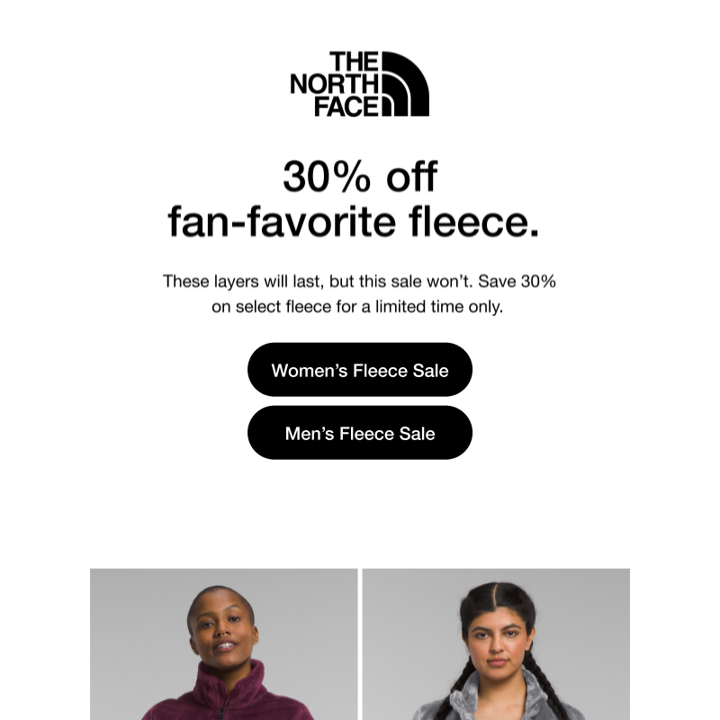 Hurry, 30% off fleece is going fast.
