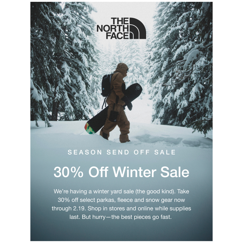 Don't miss out: 30% Off Winter Sale