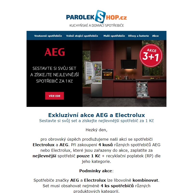 Electrolux a AEG pokračují ve speciální akci.