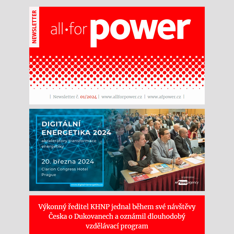 Newsletter časopisu All for Power c. 01/2024