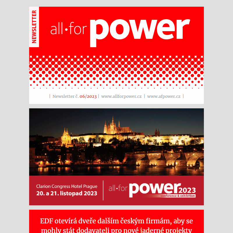 Newsletter časopisu All for Power c. 06/2023