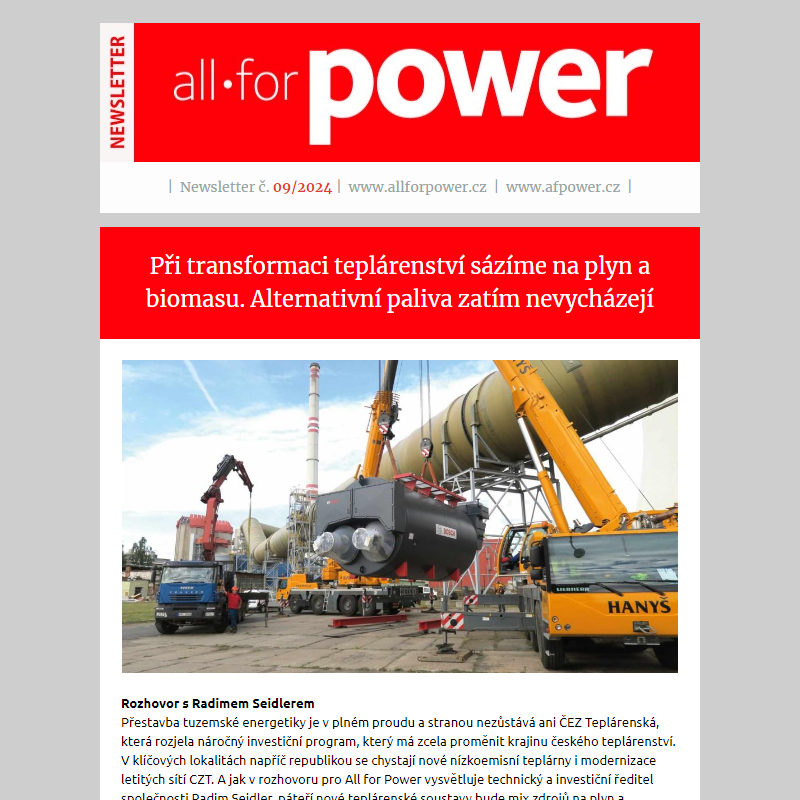 Newsletter časopisu All for Power c. 09/2024