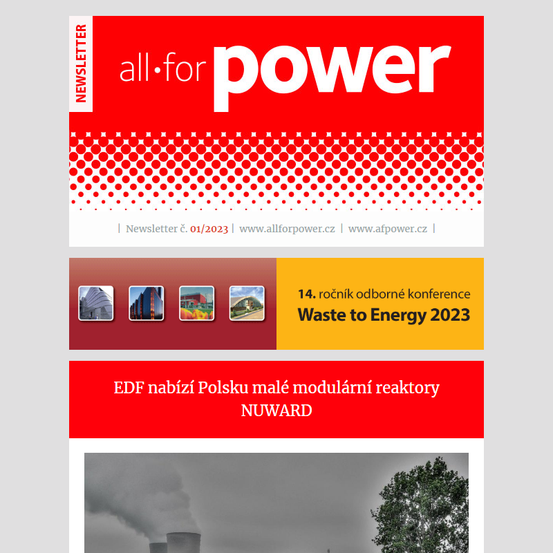 Newsletter časopisu All for Power c. 01/2023