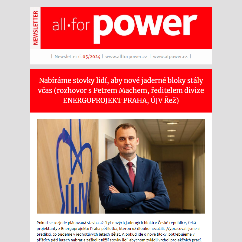 Newsletter časopisu All for Power c. 05/2024
