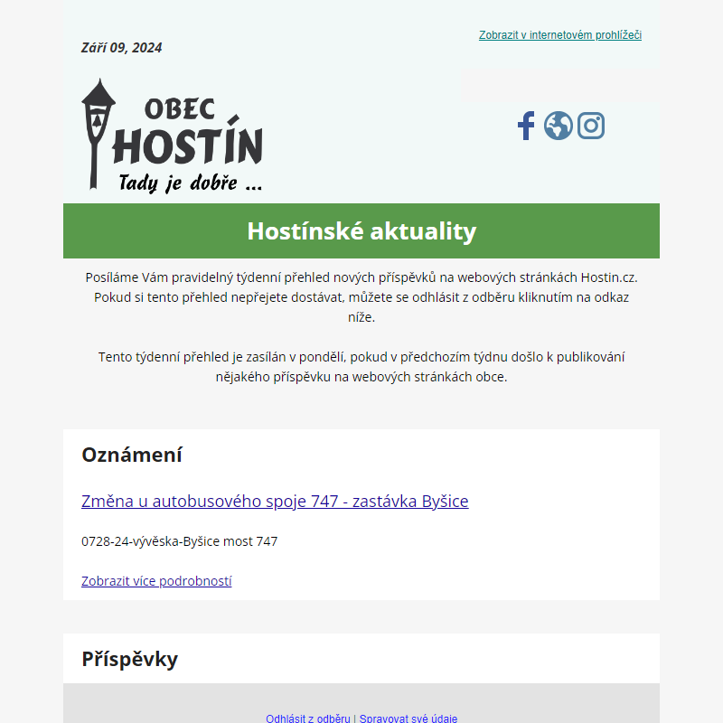 Nejnovější příspěvky z webu Hostín.cz