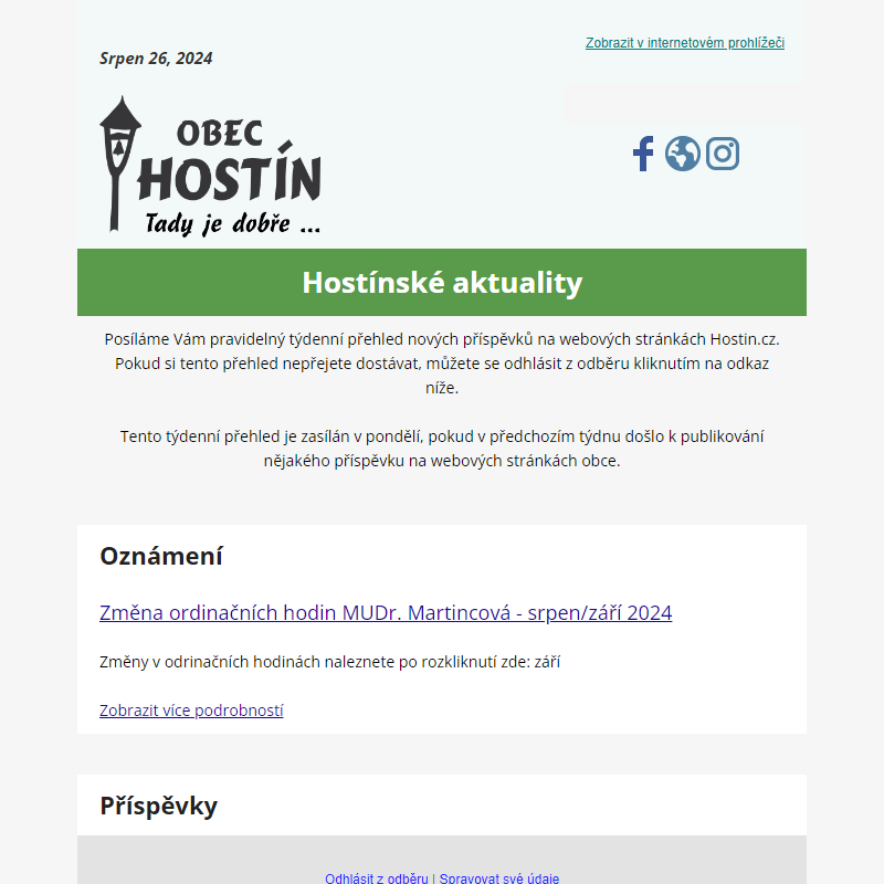 Nejnovější příspěvky z webu Hostín.cz