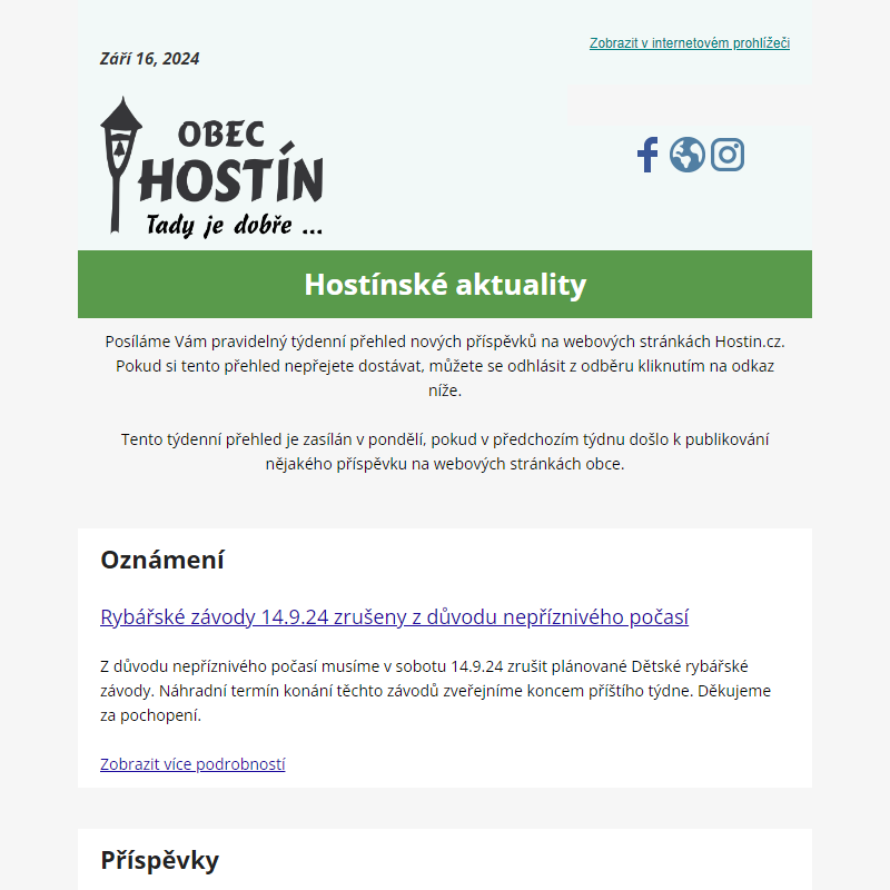 Nejnovější příspěvky z webu Hostín.cz