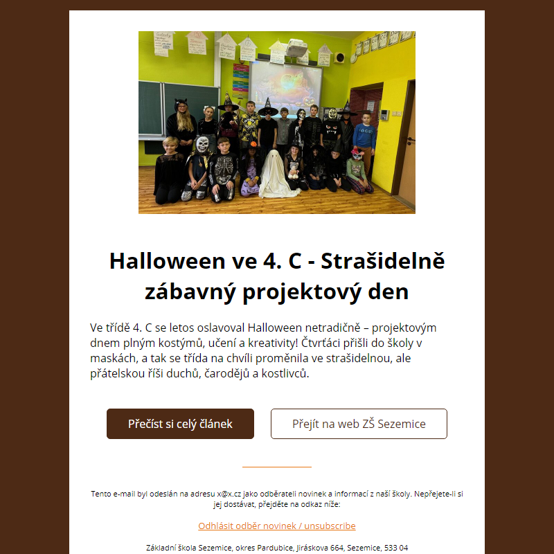 Halloween ve 4. C -  Strašidelně zábavný projektový den