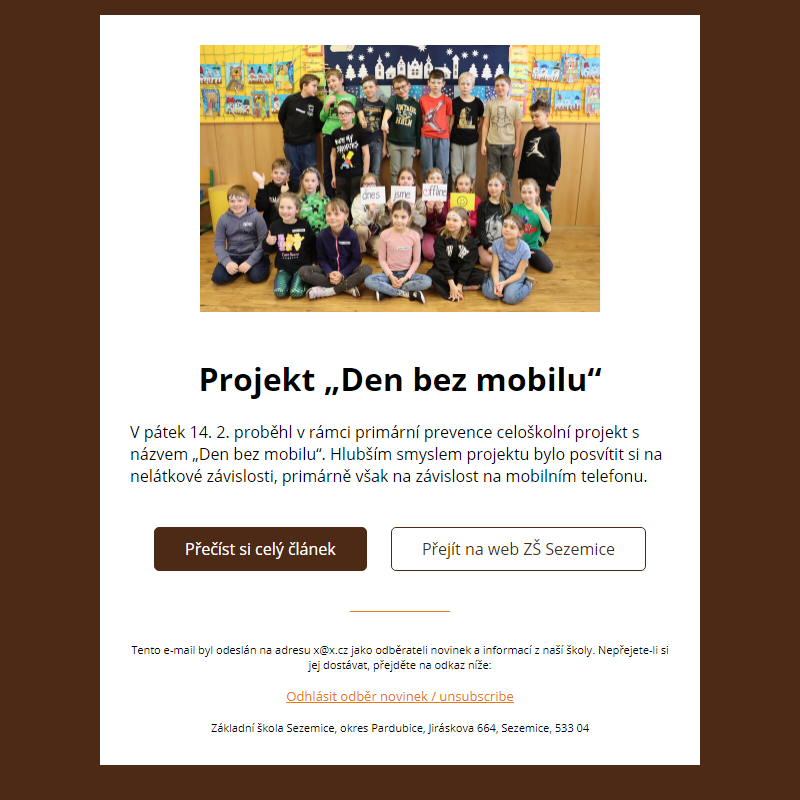 Projekt „Den bez mobilu“