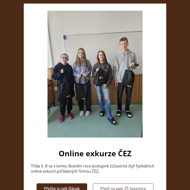 Online exkurze ČEZ