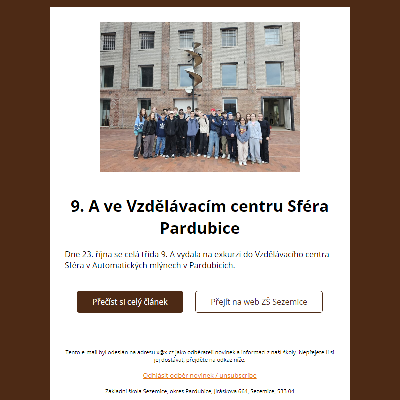 9. A ve Vzdělávacím centru Sféra Pardubice