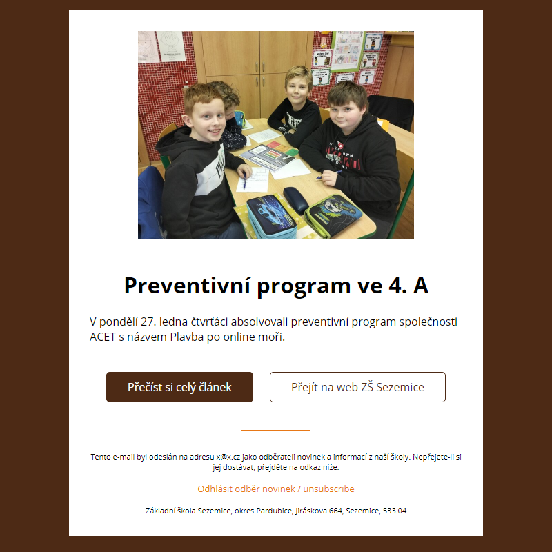 Preventivní program ve 4. A