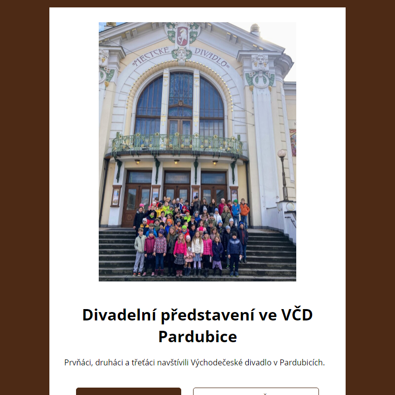 Divadelní představení ve VČD Pardubice