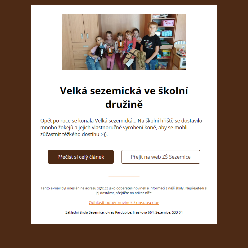 Velká sezemická ve školní družině