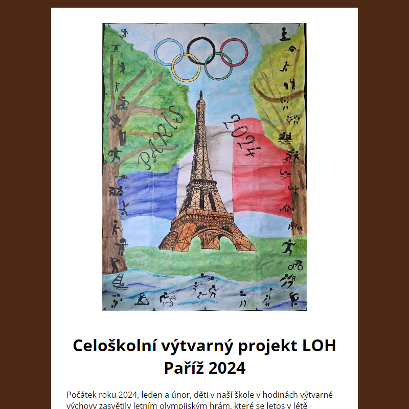 Celoškolní výtvarný projekt LOH Paříž 2024