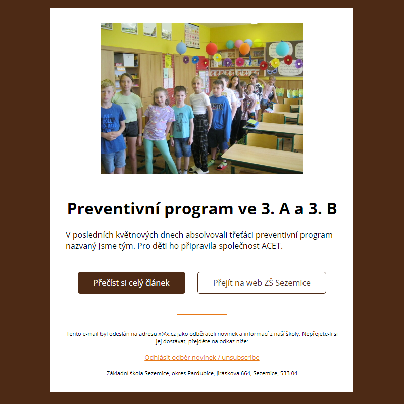 Preventivní program ve 3. A a 3. B
