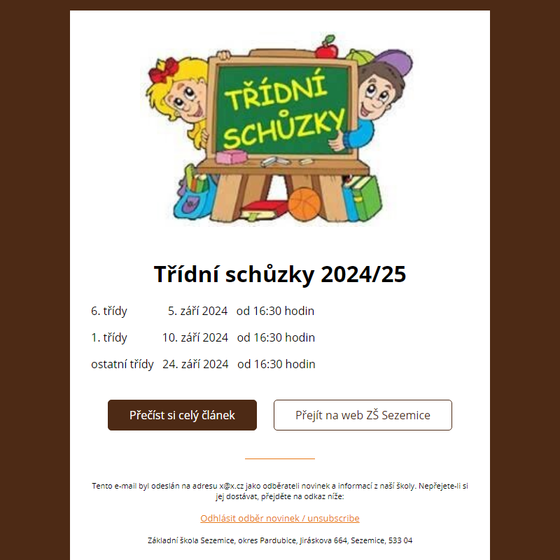 Třídní schůzky 2024/25