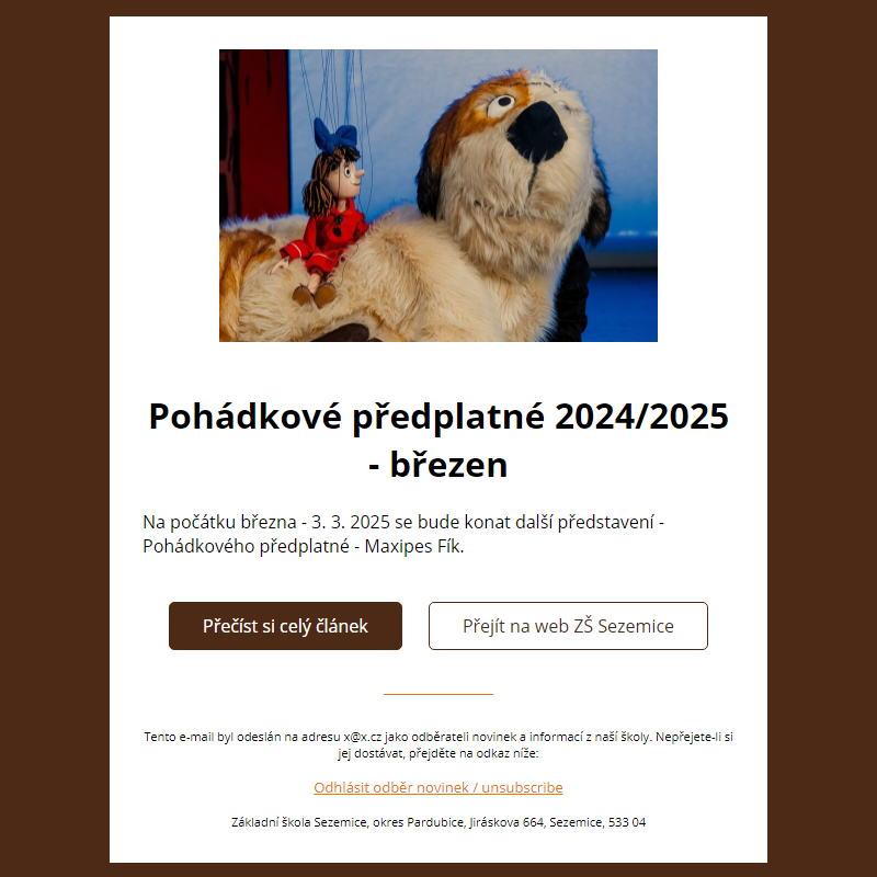 Pohádkové předplatné 2024/2025 - březen