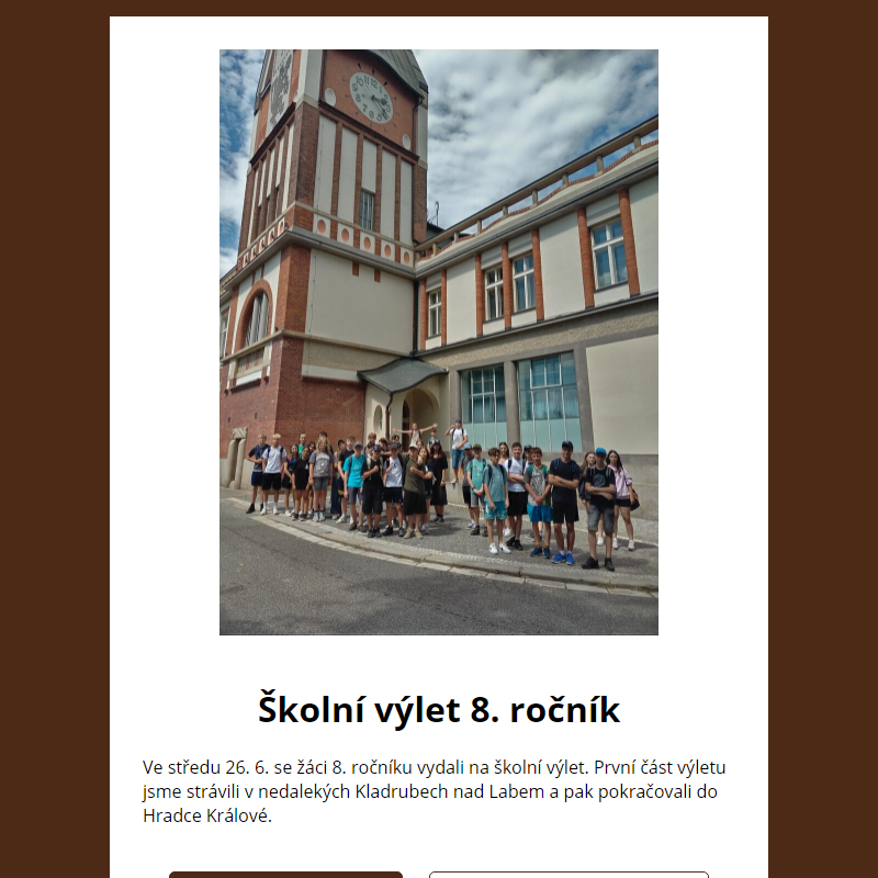 Školní výlet 8. ročník