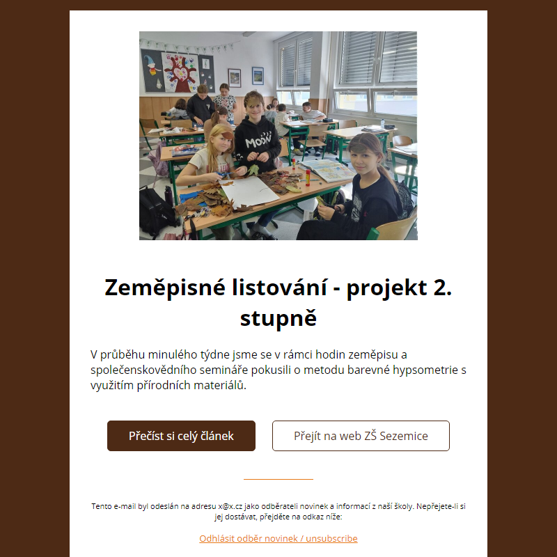 Zeměpisné listování - projekt 2. stupně