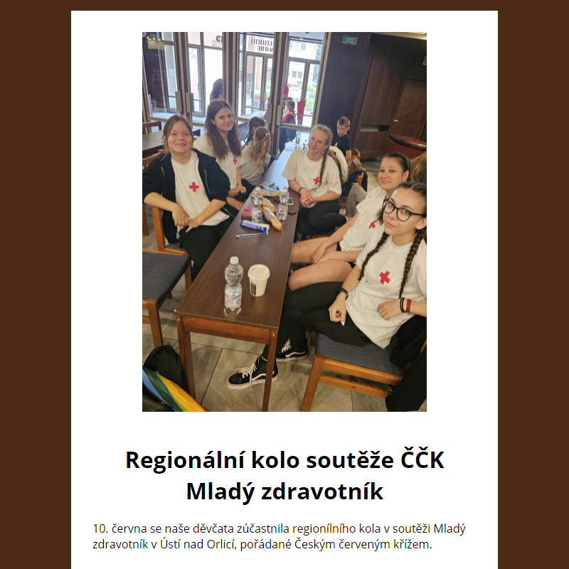 Regionální kolo soutěže ČČK Mladý zdravotník