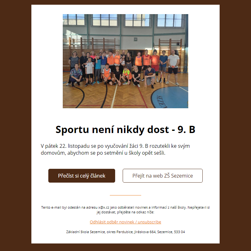 Sportu není nikdy dost - 9. B