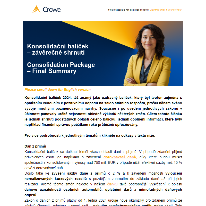 Konsolidační balíček – závěrečné shrnutí | Consolidation Package – Final Summary