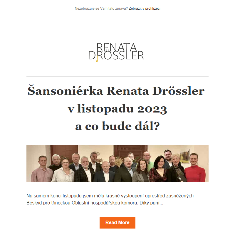 Šansoniérka Renata Drössler v listopadu 2023 a co bude dál?