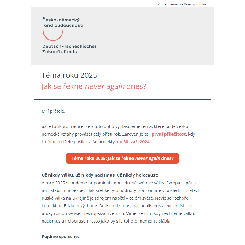 Jak se řekne „never again“ dnes? Naše téma roku 2025