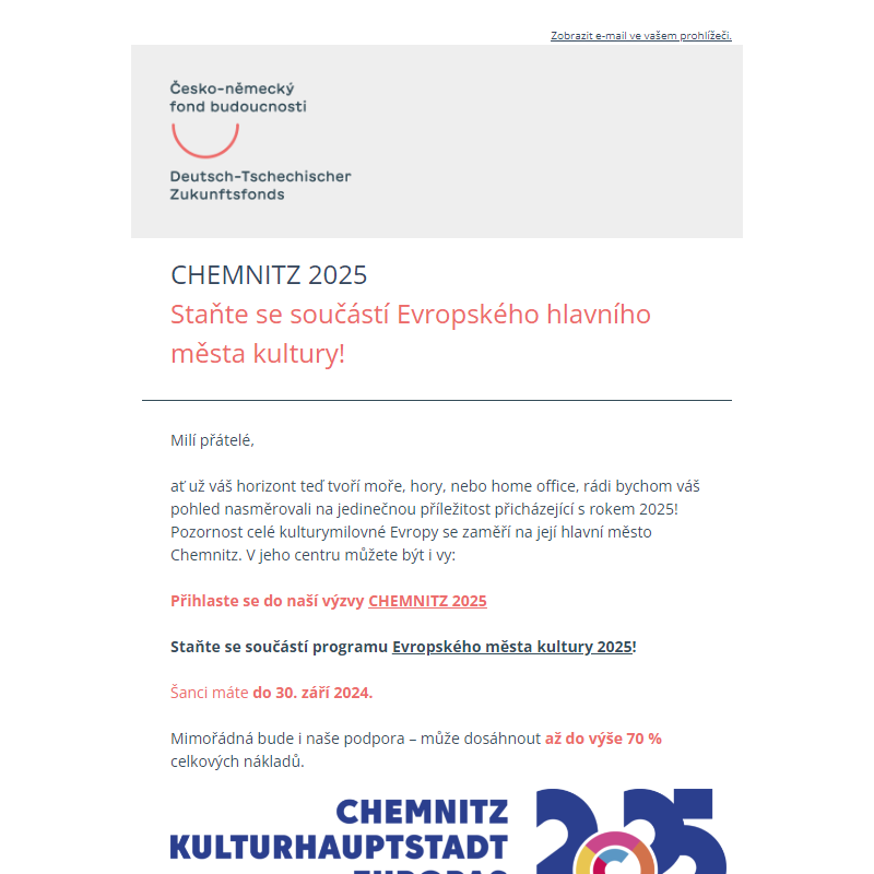 CHEMNITZ 2025: Staňte se součástí Evropského hlavního města kultury!