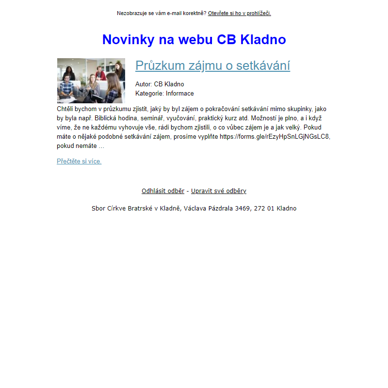 CB Kladno - novinky na webu (1)