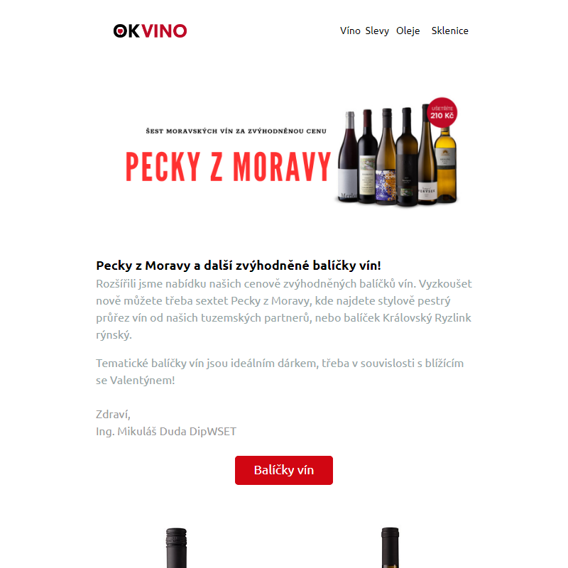 Oblíbené balíčky vín: Pecky z Moravy nebo Královský Ryzlink rýnský